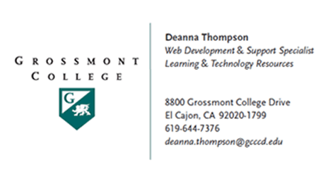 Deanna Thompson - Business Card