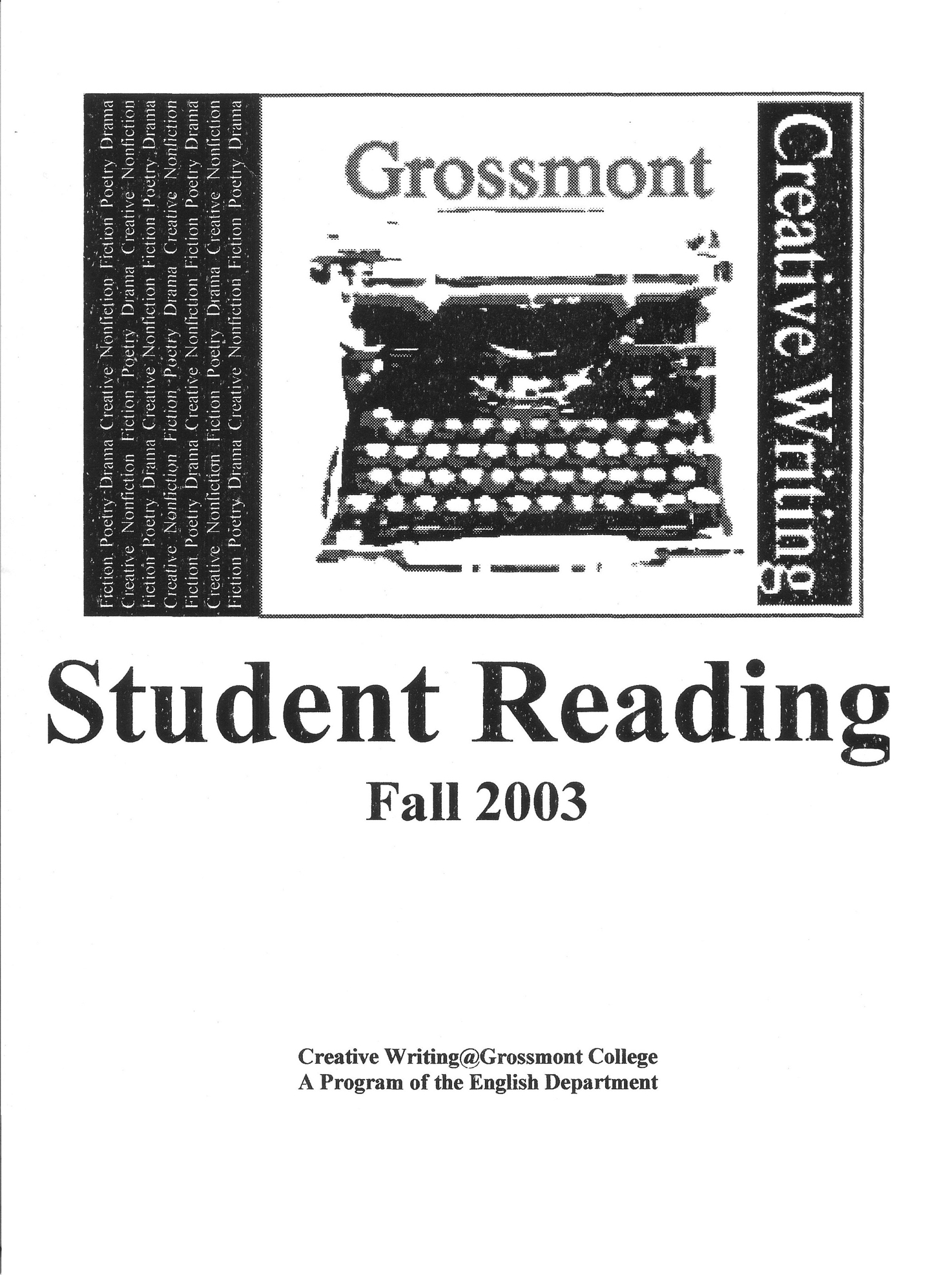 2003 Fall Student Reading program cover