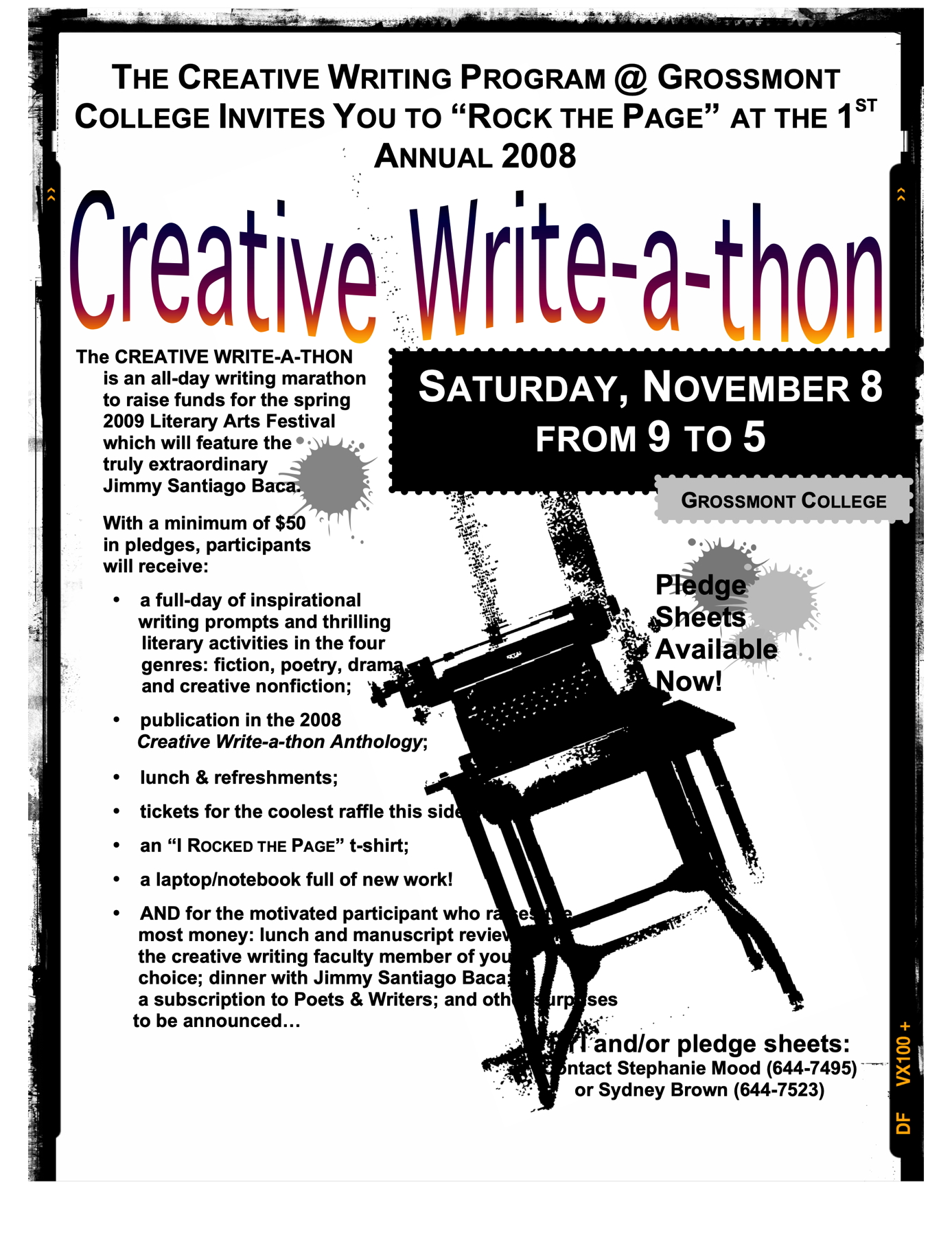 2008 Creative Write-a-Thon flier