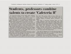 “Students, Professors Combine Talents To Creative ‘Cafeteria II.’” Daily Aztec 1 March 1972: 12. 