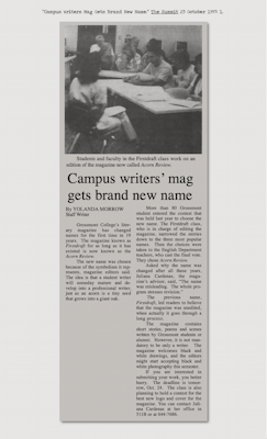 "Campus Writers Mag Gets Brand New Name." The Summit 23 October 1997: 1