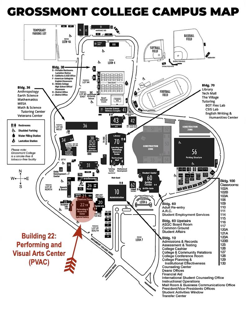 a campus map identify the venues for this year's LAF events