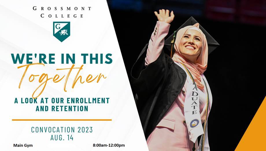 save the date for fall 2023 convocation. convocation will be from 8am-12pm in the gym. we're in this together!