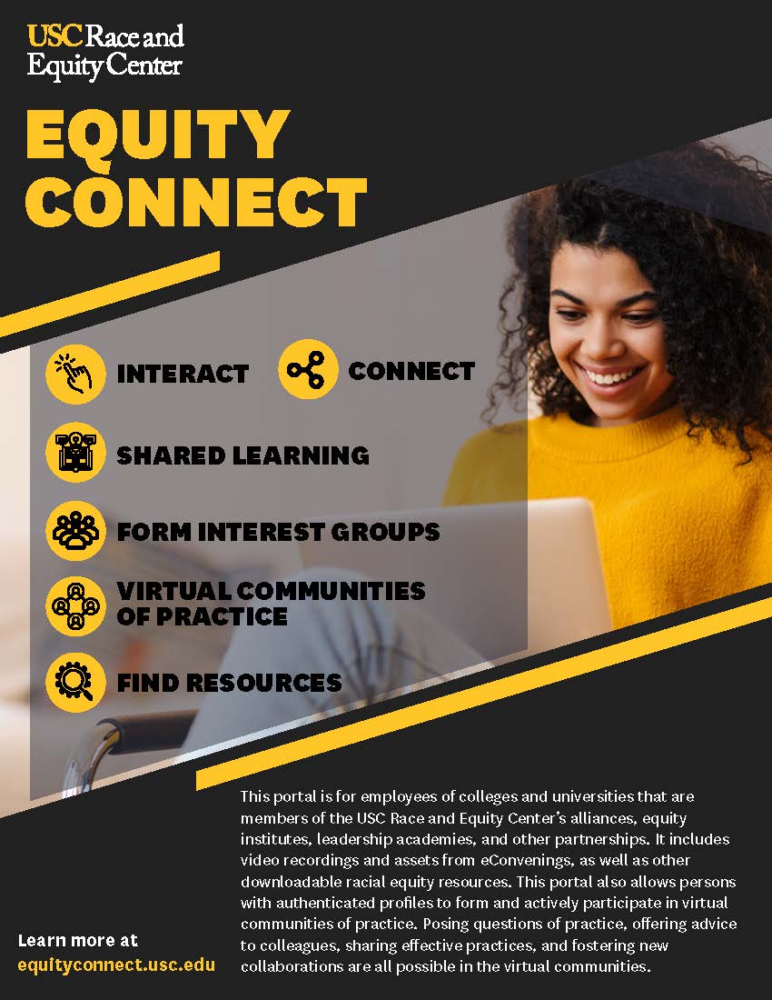 Equity Connect one page description of the resources that can be found in this portal