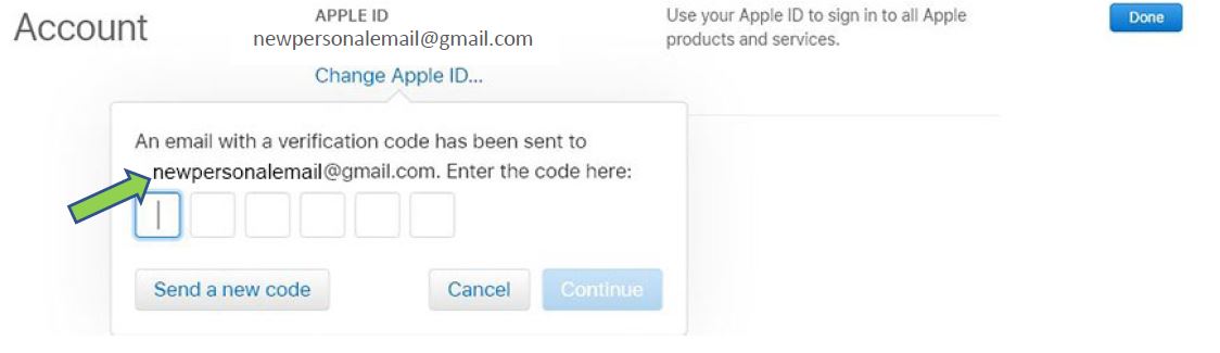 confirmation code sent to your email